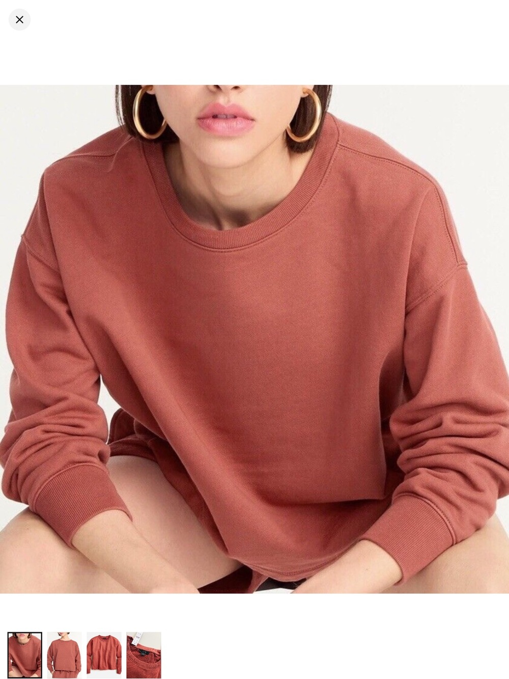 J. Crew University terry cropped crewneck sweatshirt